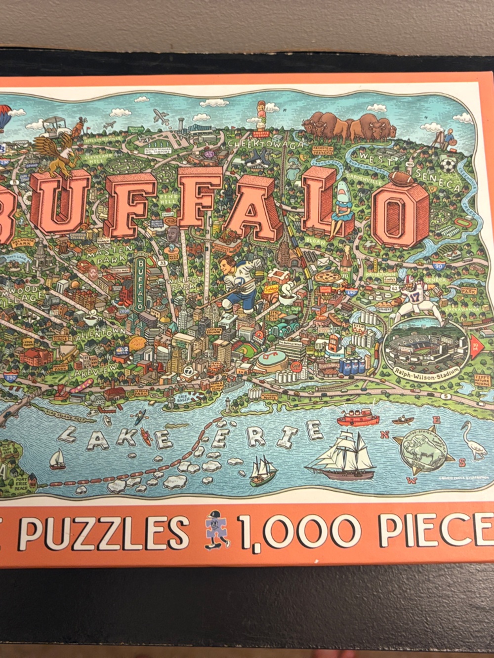Buffalo Birdie 1,000-Piece Jigsaw Puzzle - Orange Border